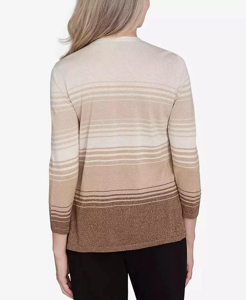Alfred Dunner Petite Classics Ombre Two in One Striped Sweater 5