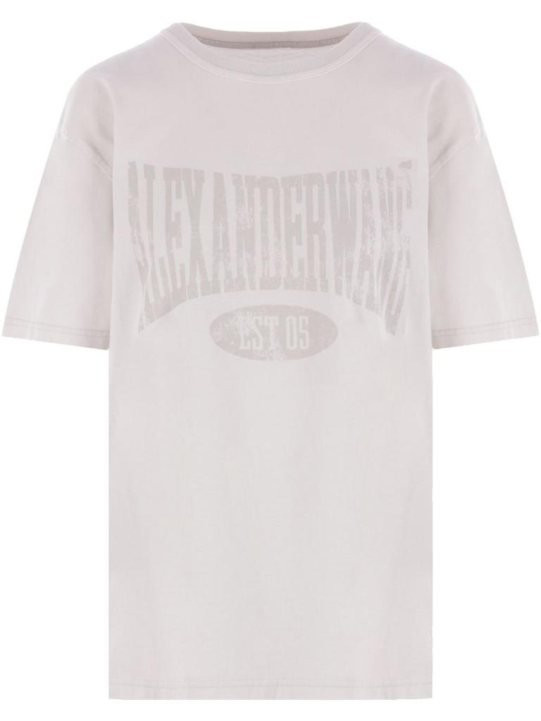 トップス ALEXANDER WANG DISTRESSED LOGO OVERSIZED Distressed ALEXANDER WANG DISTRESSED LOGO OVERSIZED Logo T-Shirt White
