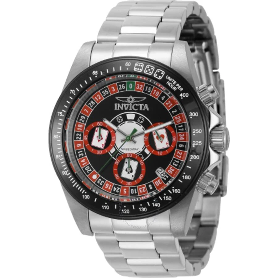 Invicta Speedway Roulette Casino Chronograph GMT Quartz Black Dial Men's Watch 44643 1