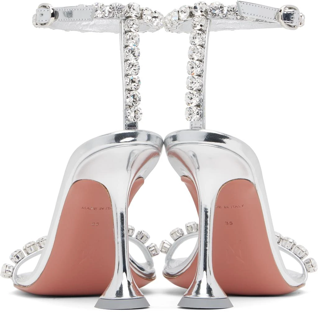 Amina Muaddi Silver Gigi 95 Heeled Sandals 2