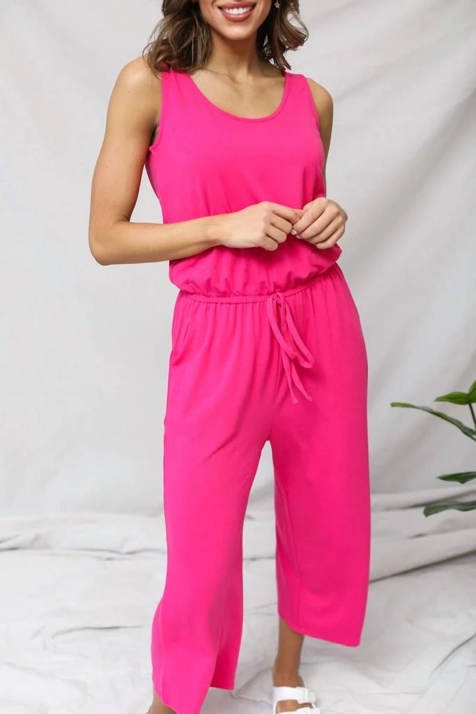 ZENANA Must Have Jumpsuit In Bright Pink 1