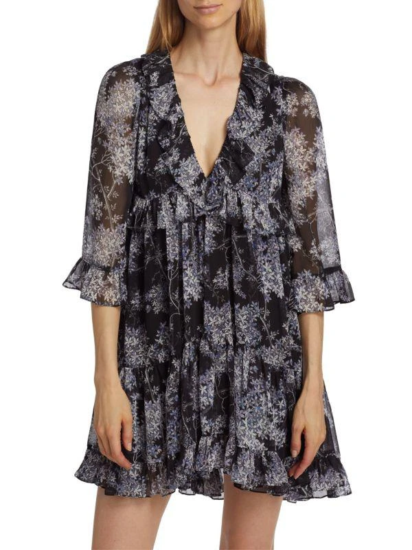 Cinq à Sept Emori Floral Ruffle Mini Dress 1