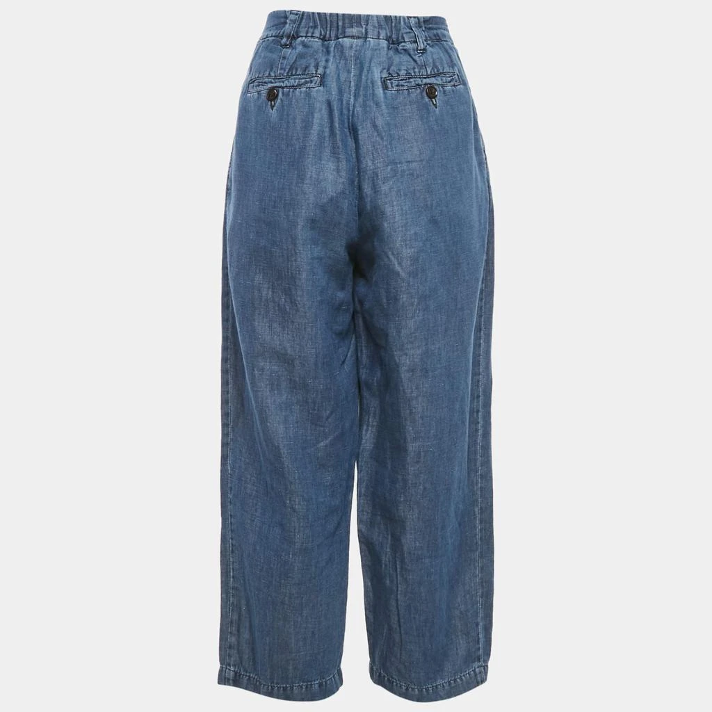 Weekend Max Mara Weekend Max Mara Blue Chambray Wide-Leg Trousers S 2