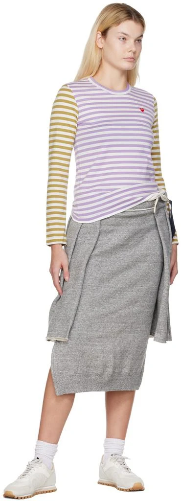 Comme des Garcons Purple & Orange Striped T-Shirt 4