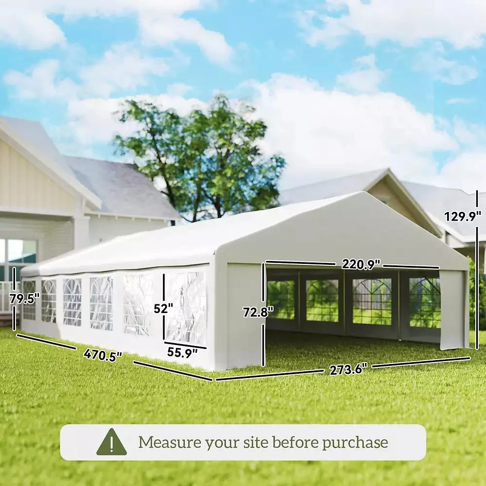 Outsunny 23
 x 39
 Heavy-duty Large Wedding Tent with Sidewalls, 9