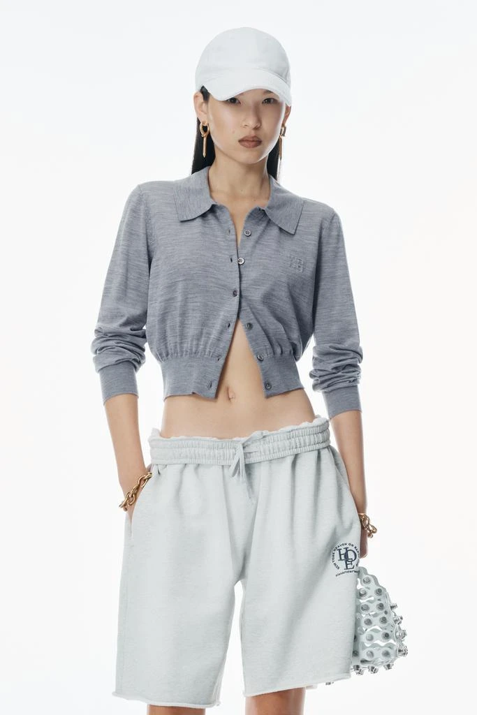 Alexander Wang High-Frequency Stacked Logo Cardigan in Merino Wool 1