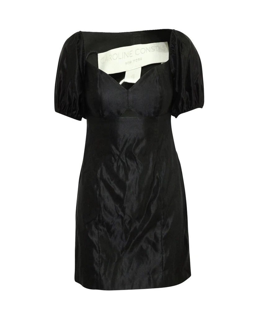 CAROLINE CONSTAS Off Shoulder Dress with Cut Out in Black Cotton 1