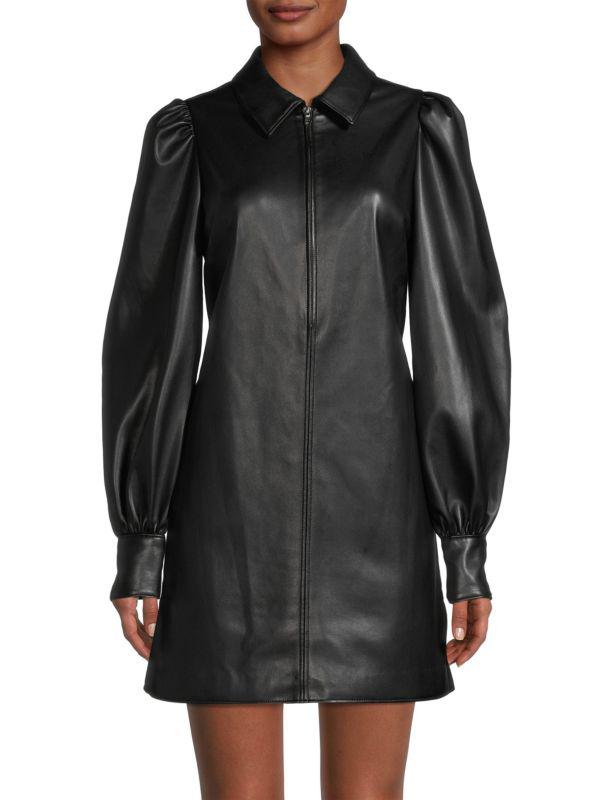 Alice by Temperley Becky Faux Leather Shirt Dress
