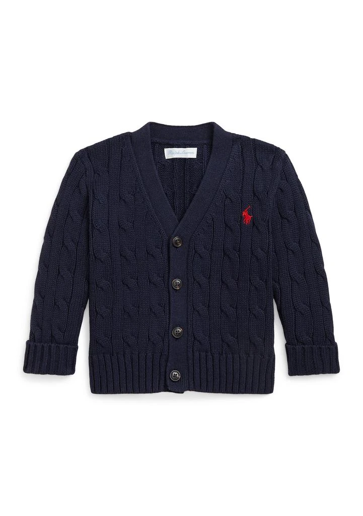 Ralph Lauren Baby Boys Cable-Knit Cotton V-Neck Cardigan