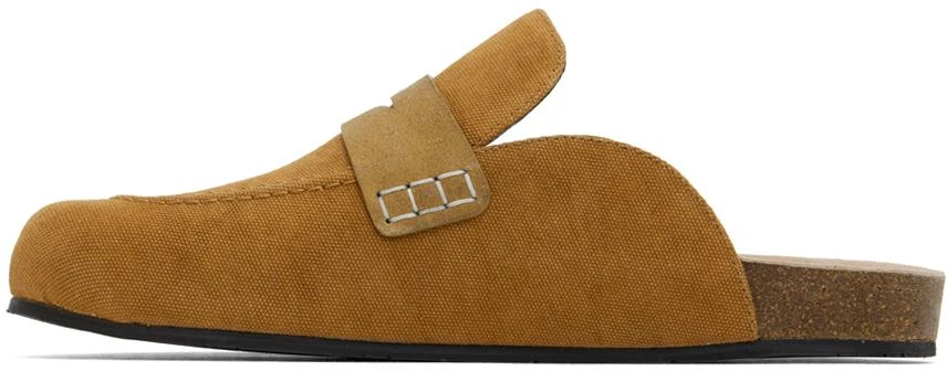 JW Anderson Tan Canvas Mule Loafers 3