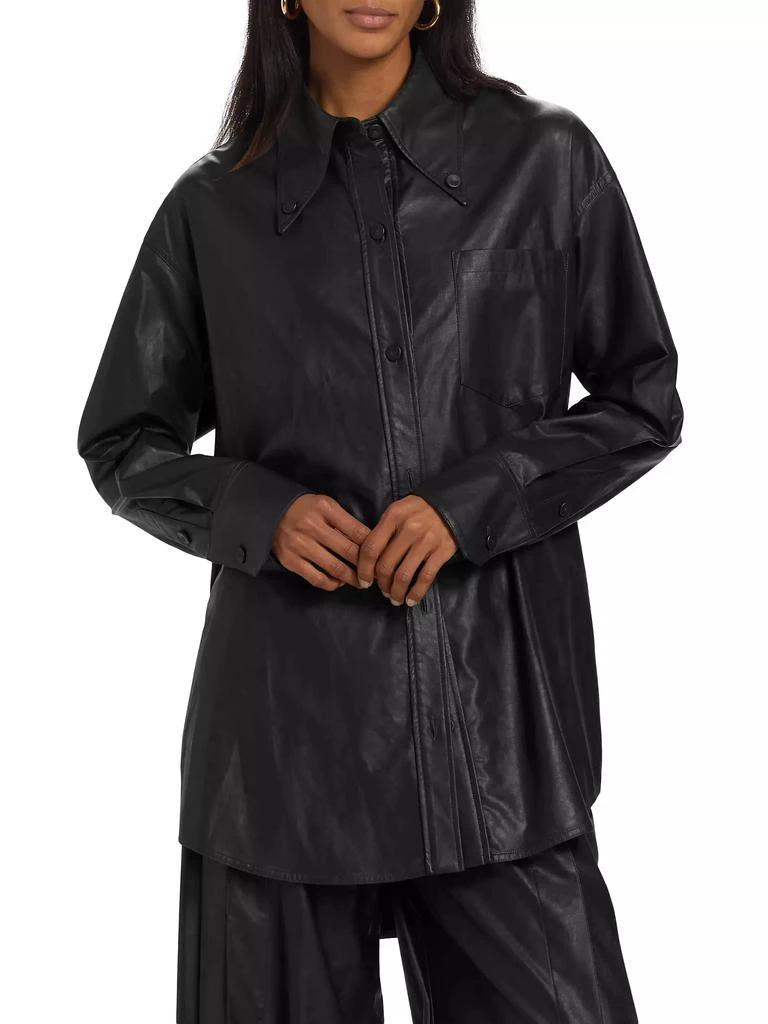 anOnlyChild Sunday Scaries Annotto Vegan Leather Shirt 3