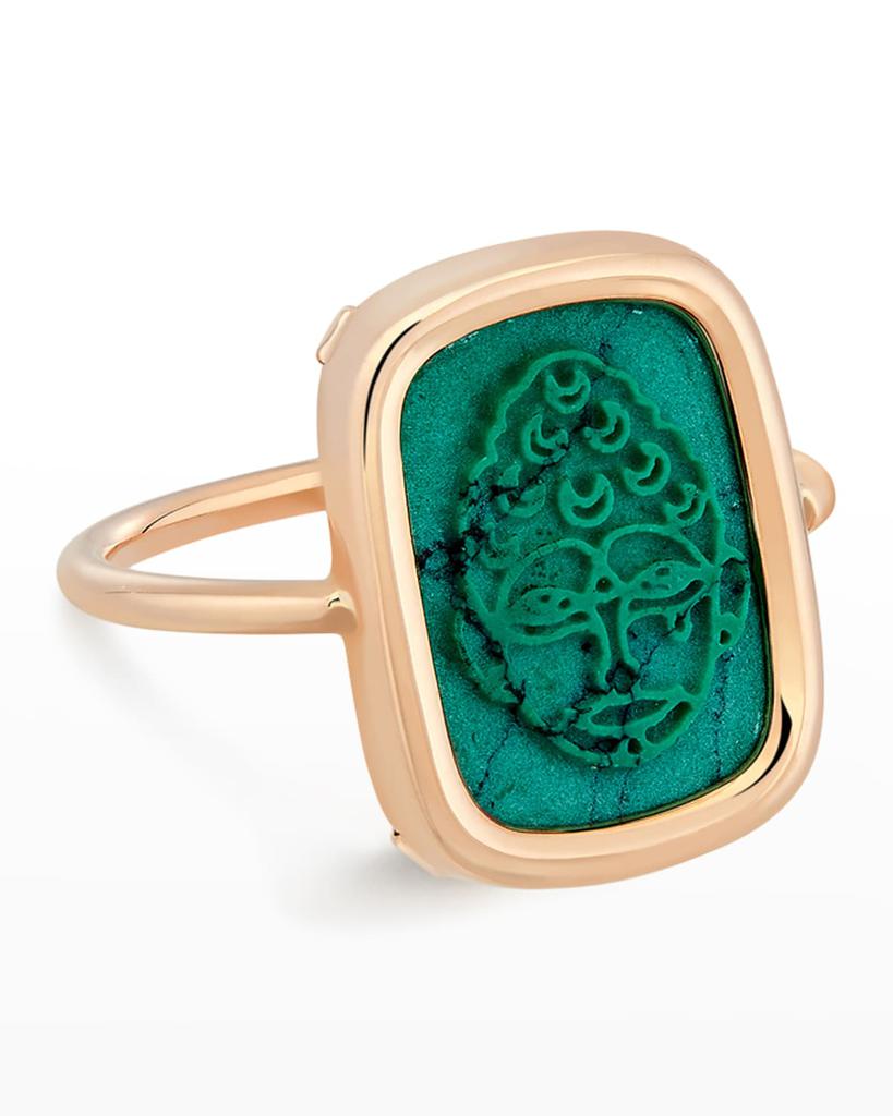 Ginette NY Rose Gold Turquoise Buddha Ring
