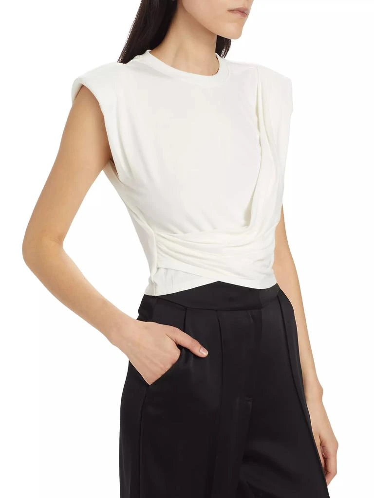 SIMKHAI Estelle Wrap Crop T-Shirt 4