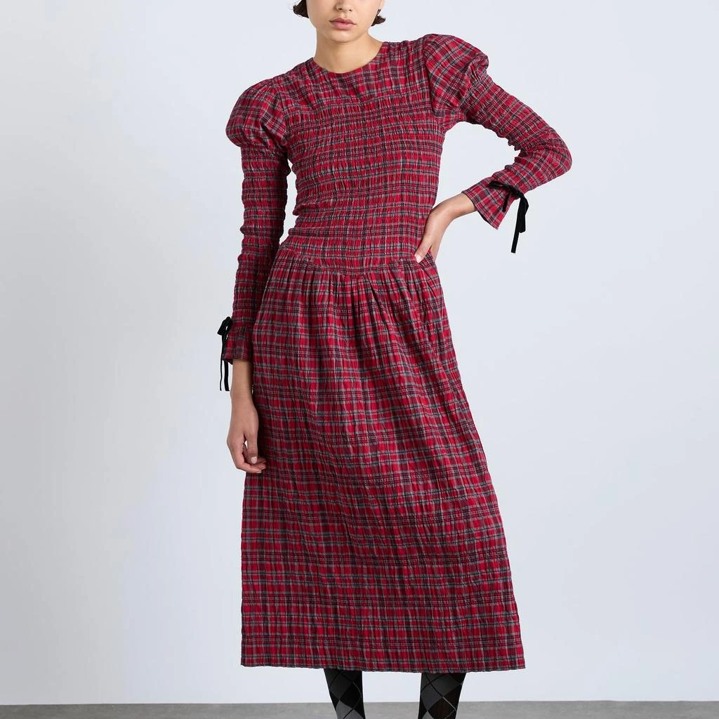 Damson Madder Damson Madder Alice Shirred Cotton Midi Dress 1