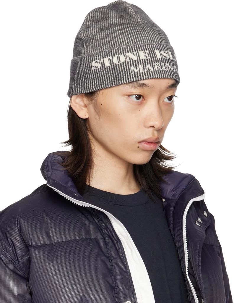 Stone Island Gray 'Marina' Beanie 2