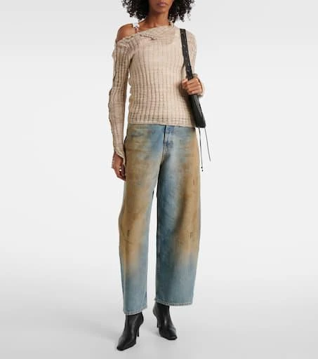 Acne Studios Penicillin distressed mid-rise wide-leg jeans 2