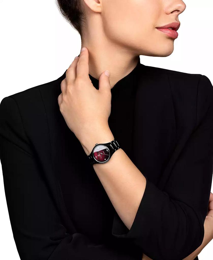 Rado Women's Swiss Automatic True Diamond Accent Black High-Tech Ceramic Bracelet Watch 30mm