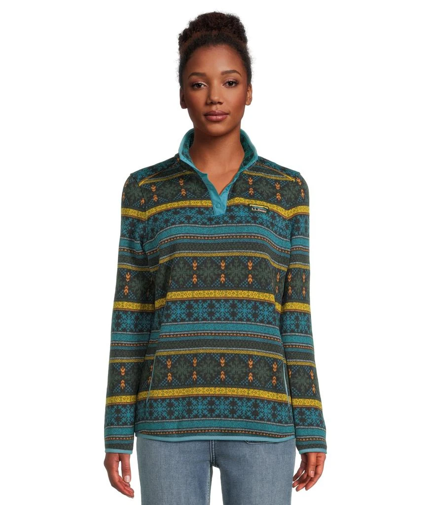 L.L.BEAN Sweater Fleece Pullover Print 1