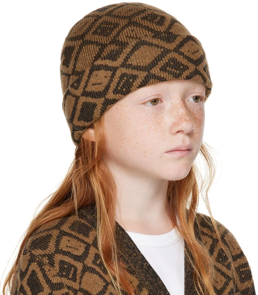 Acne Studios Kids Brown Tiles Beanie 2