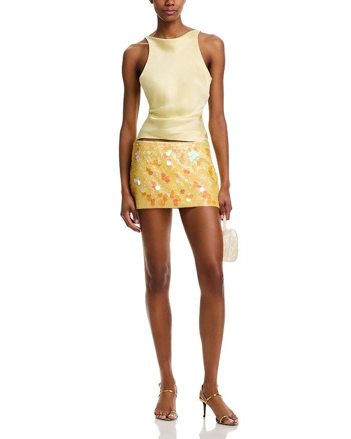 Danielle Guizio Regine Cowl Neck Top
