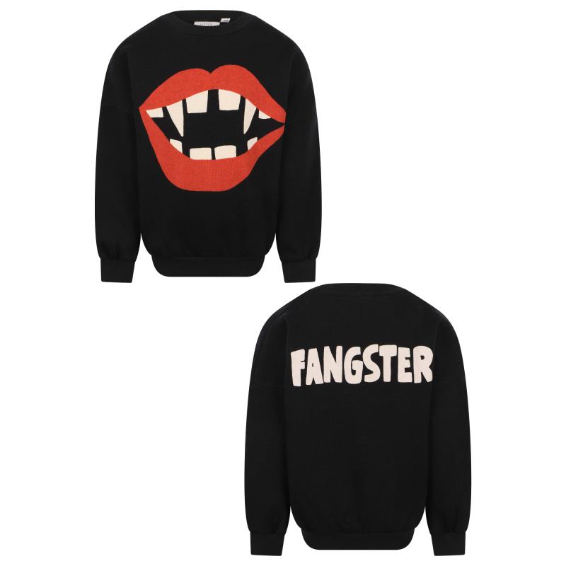 Little Man Happy Vampirized organic sweatshirt in black