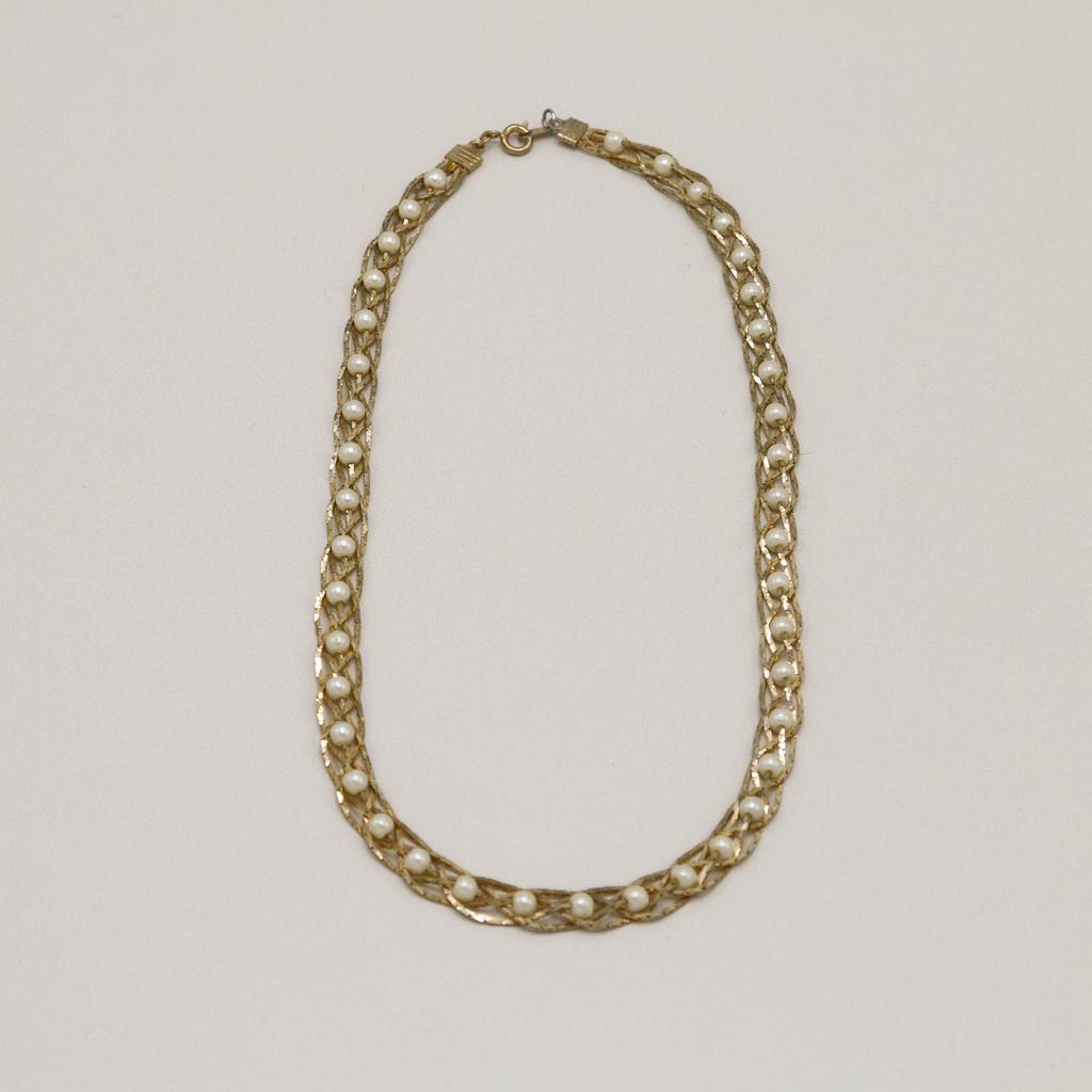 Orelia Vintage Vintage Plaited Chain 
Pearl Necklace