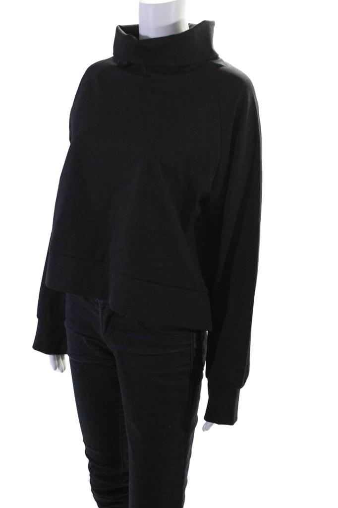 Adeam Women's Long Sleeves Pullover Roll-Neck Sweatshirt Black