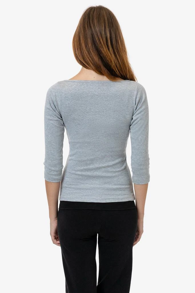 Los Angeles Apparel 43044 - Baby Rib 3/4 Sleeve Boatneck Top 6