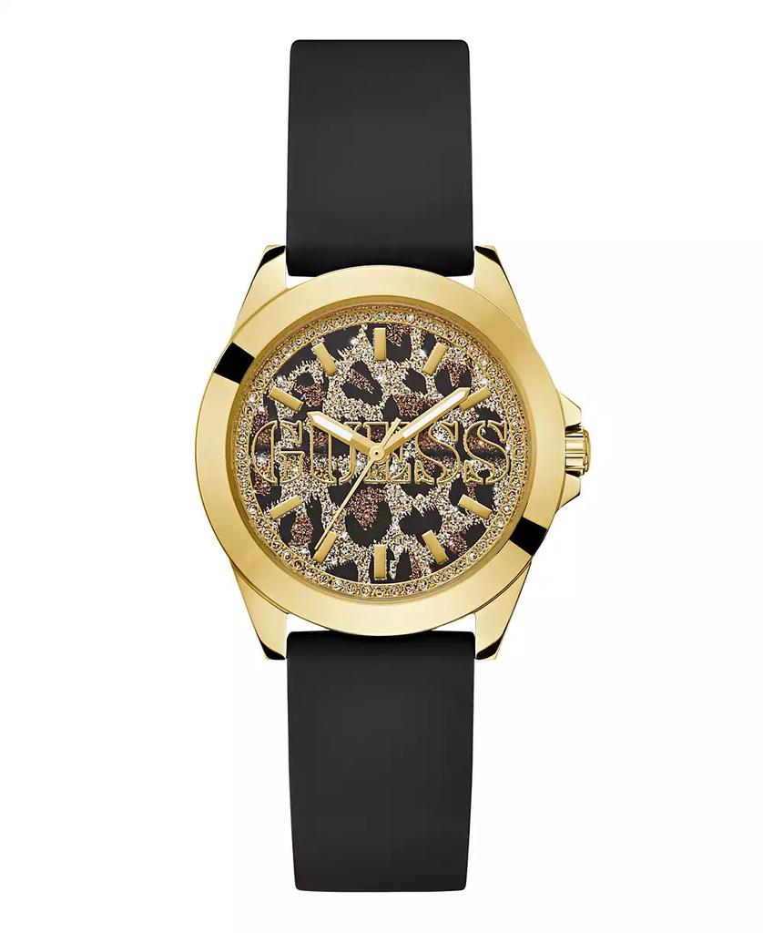GUESS Women's Analog Black Silicone Watch 36mm