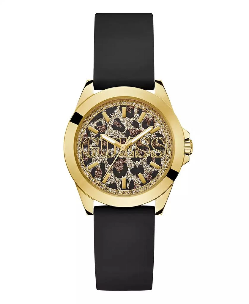 GUESS Women's Analog Black Silicone Watch 36mm 1