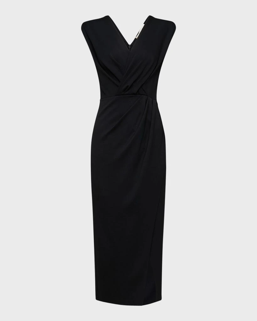 Diane von Furstenberg Hallie Pleated Bodycon Jersey Midi Dress 1