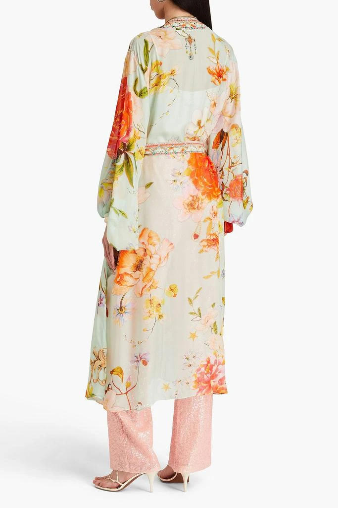 CAMILLA Crystal-embellished floral-print silk-chiffon kimono 3