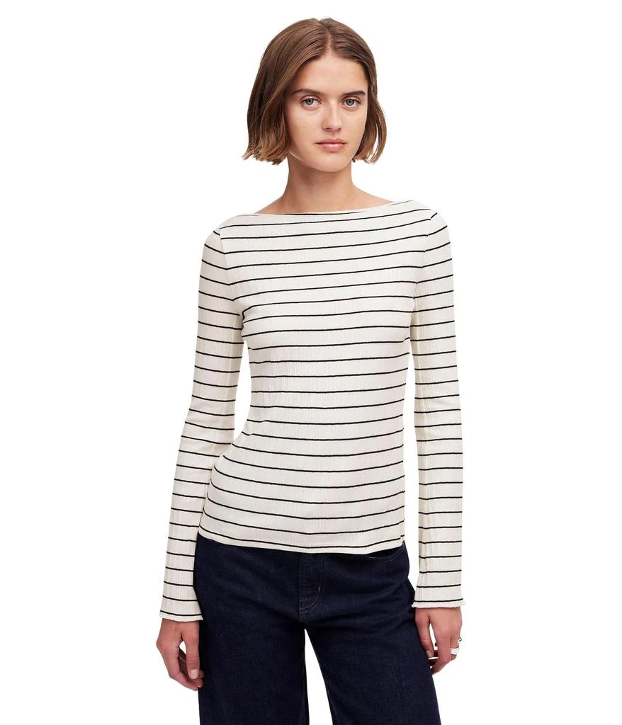 Madewell Boatneck Cotton Rib Long Sleeve 1