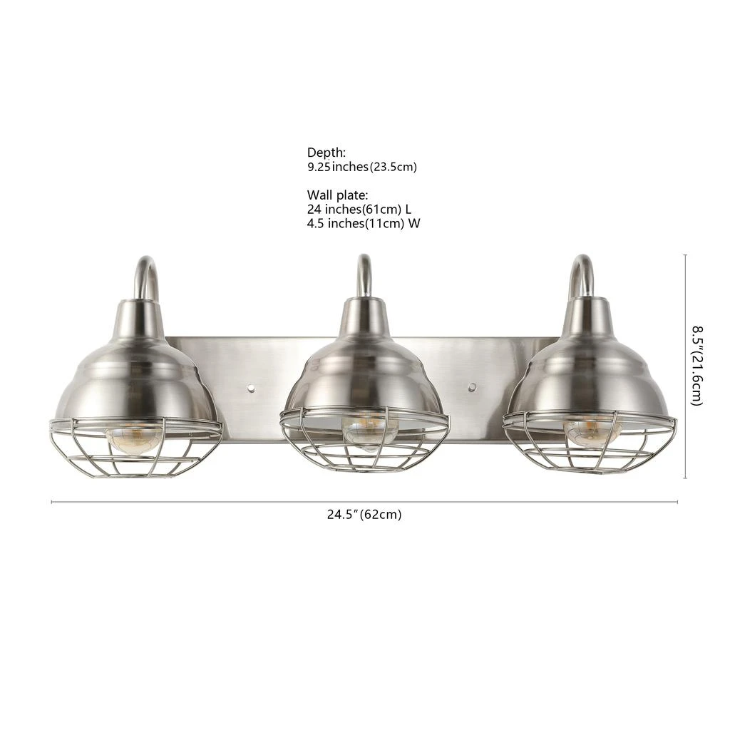 JONATHAN Y Levi 24.5" 3-Light Industrial Farmhouse Iron LED Vanity 6