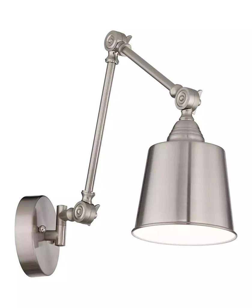 360 Lighting Mendes Modern Industrial Adjustable Swing Arm Wall Lamp Brushed Nickel Hardwired Light Fixture Metal Shade for Bedroom Bedside House Reading Living Room Home Hallway Dining 5