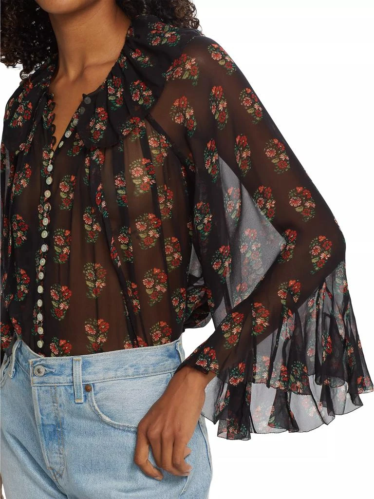 DÔEN Kahira Floral Silk Blouse 6