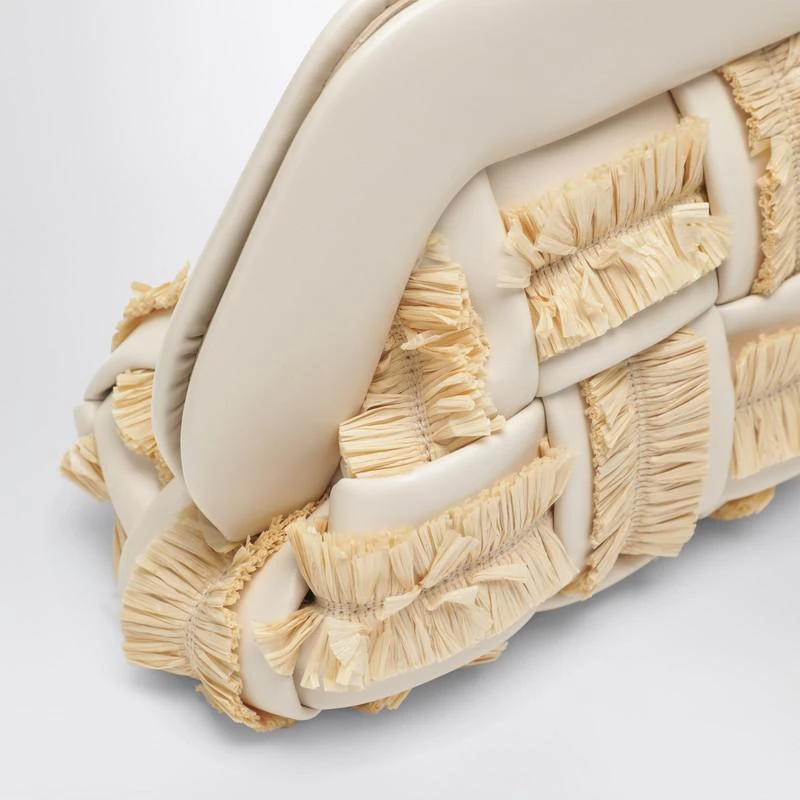 THEMOIRè Tia clutch in butter color with raffia inserts 6