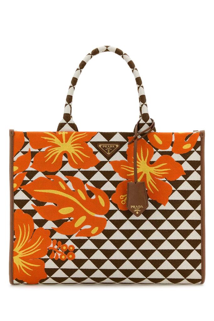 【関税&送料込】Prada Embroidered Fabric Large Symbole Shopp Prada Embroidered Fabric Large Symbole Shopping Bag