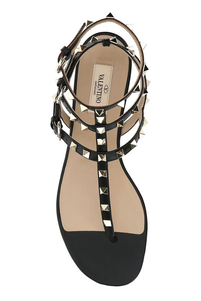 Valentino Black leather Rockstud thong sandals 4