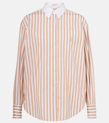 Brunello Cucinelli Striped cotton and silk shirt 1