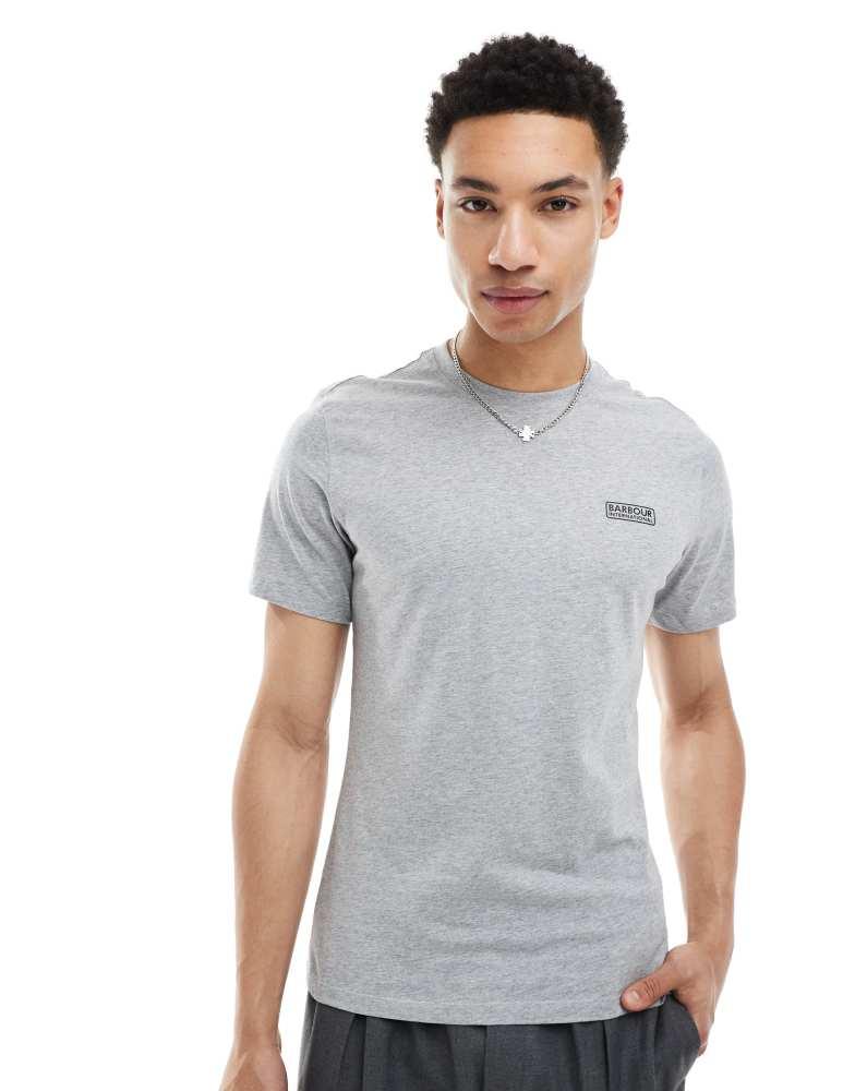 Barbour Barbour International Throttle slim fit logo t-shirt in grey exclusive to ASOS