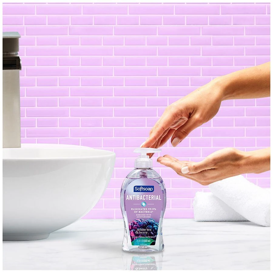 Softsoap Antibacterial Liquid Hand Soap Pump White Tea & Berry 3