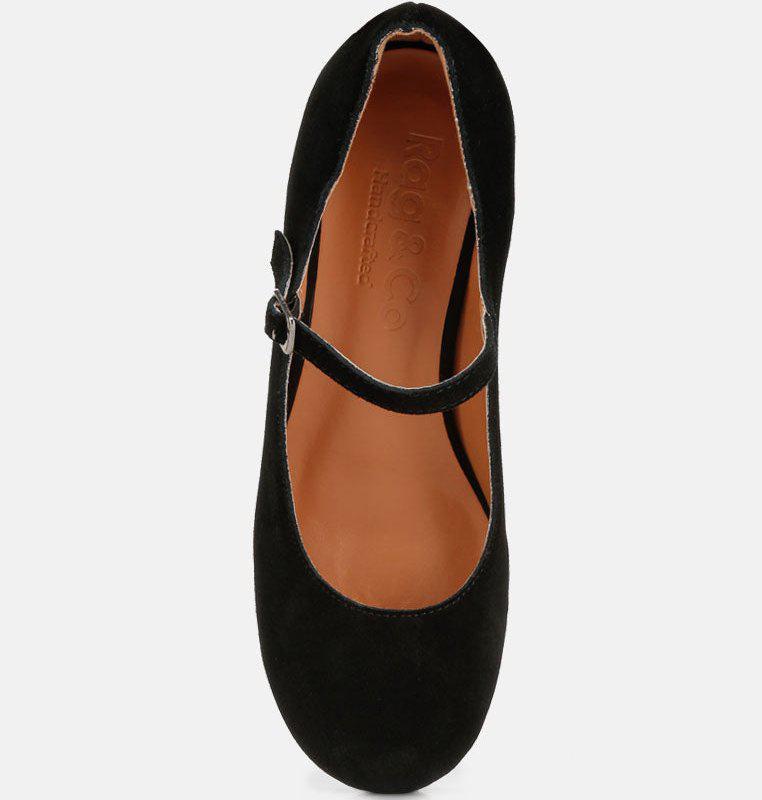 Rag & Co Dallin Suede Block Heel Mary Janes In Black
