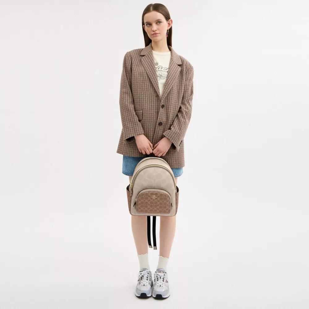Coach Court Backpack In Blocked Signature Canvas