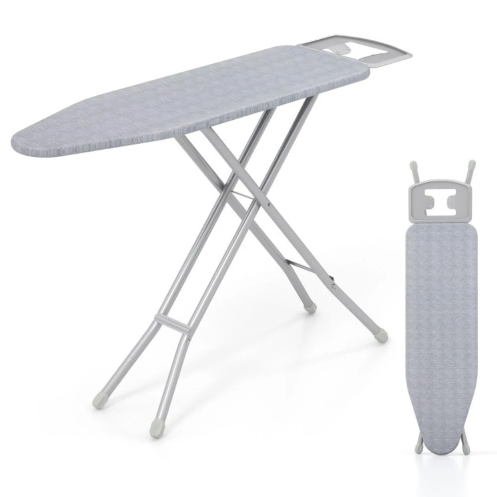 Costway Full Size Ironing Board with Iron Rest and 7-Level Height-Gray