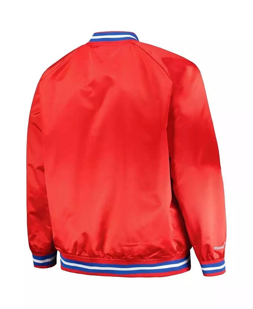 Mitchell & Ness Men's Red LA Clippers Hardwood Classics Throwback Wordmark Raglan Full-Snap Jacket 2