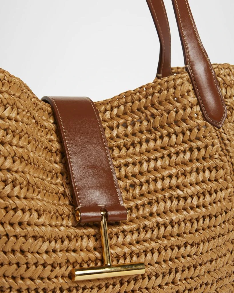 Tom Ford Tara Medium Tote Bag in Raffia Viscose and Leather 5