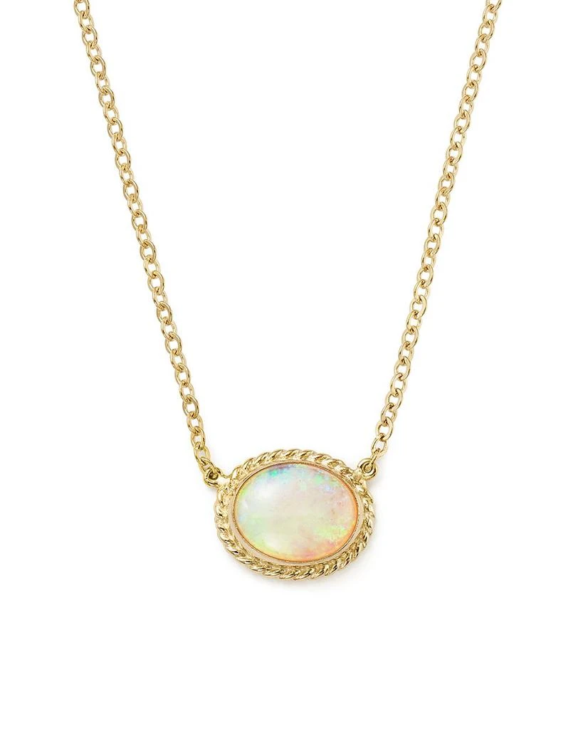 Bloomingdale's Opal Oval Pendant Necklace in 14K Yellow Gold, 18" 1