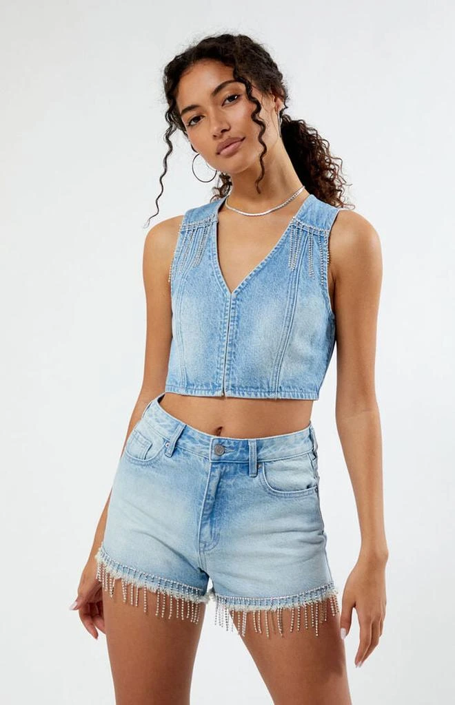 PacSun Light Indigo V-Neck Denim Vest 1