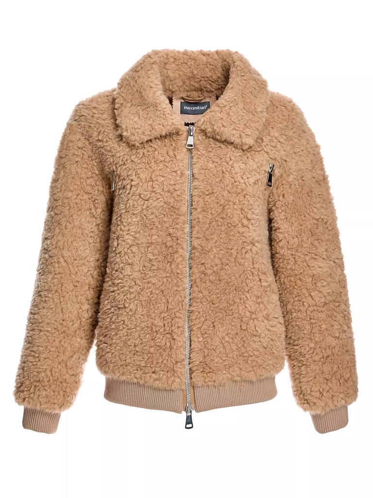 Maximilian Teddy Lambswool Bomber Jacket